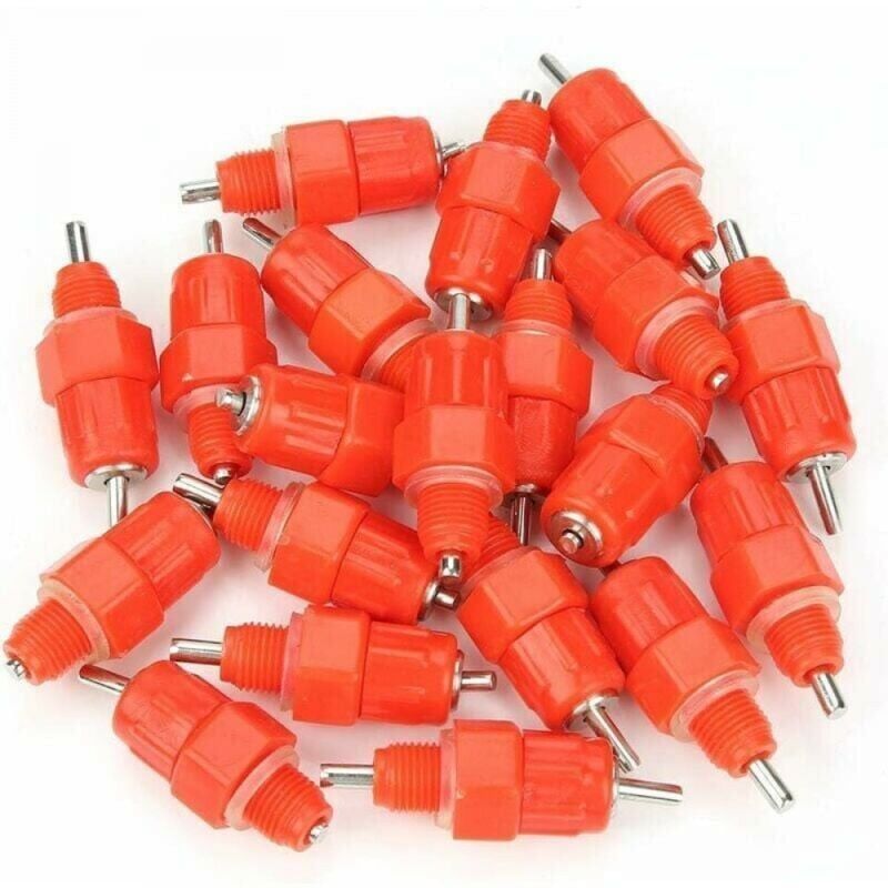 foto del prodotto 20 pezzi abbeveratoio automatico per polli abbeveratoio a capezzolo per galline pollame pollo anatra distributore d acqua vite stile bestiame