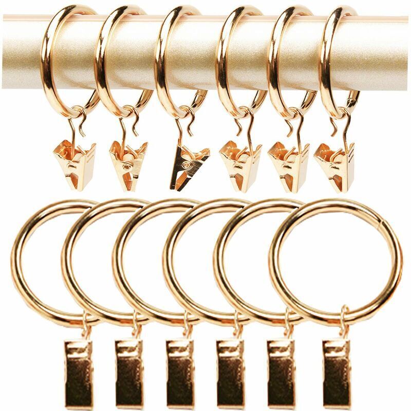 foto del prodotto 20 pezzi anelli per tende in metallo, clip per tende, ganci per tende multiuso per tende e aste per tende, quadri, decorazioni, 3,5 mm 35 mm