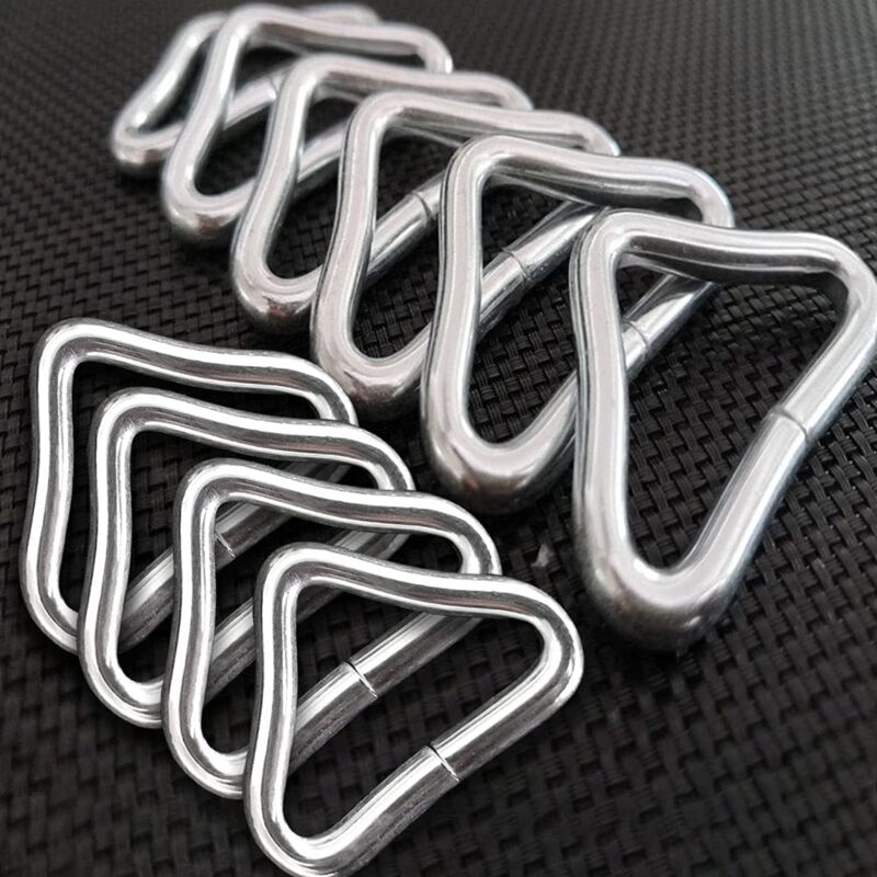 foto del prodotto 20 pezzi anelli triangolari a forma di v accessori di ricambio per trampolino argento 