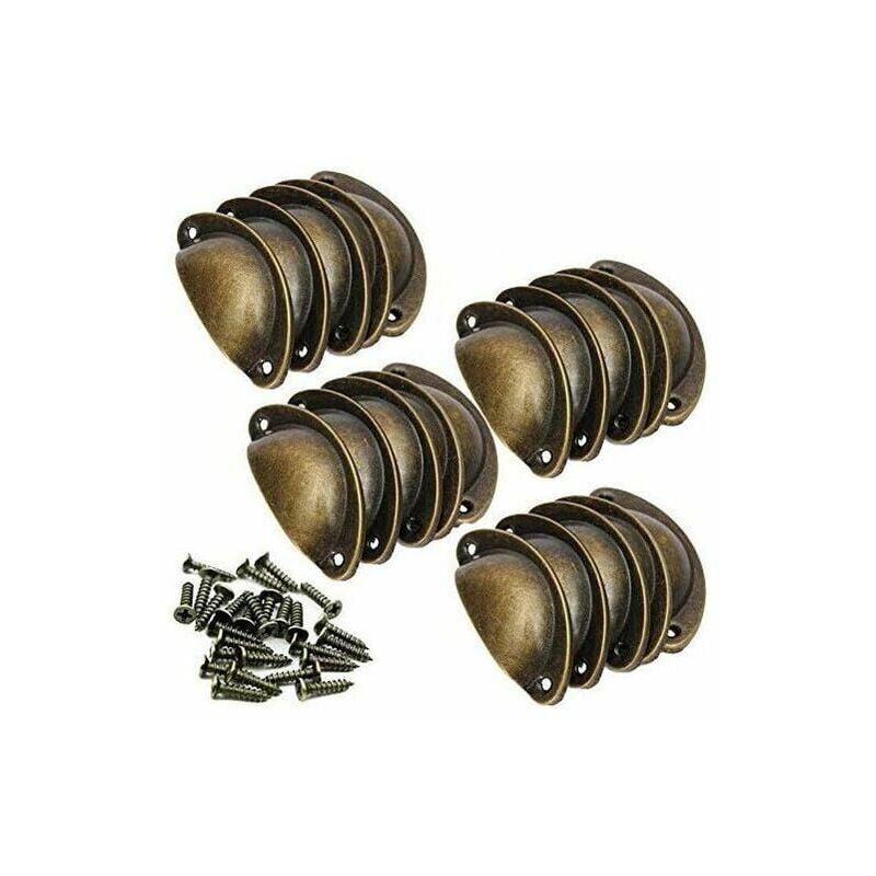 foto del prodotto 20 pezzi bronzo giallo antico maniglia a conchiglia per cassetto maniglia a conchiglia retr per cassetto porta dell armadio cucina maniglia per