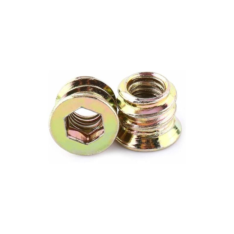foto del prodotto 20 pezzi dadi esagonali in lega di zinco inserti in legno filettati m6x10mm