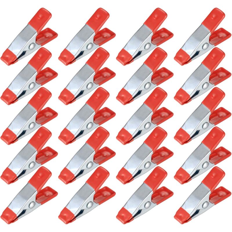 immagine 0 del prodotto 20 pezzi di morsetti a molla in metallo, pinzette per modellismo, morsetti a molla in metallo, supporto per mollette per teloni, campeggio,
