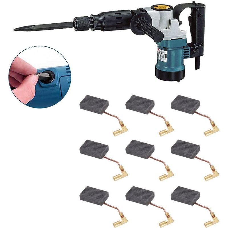 foto del prodotto 20 pezzi di spazzole di carbone, spazzole di carbone per motore, 5 mm x 11 mm x 16 mm per utensili elettrici come levigatrice angolare, levigatrice