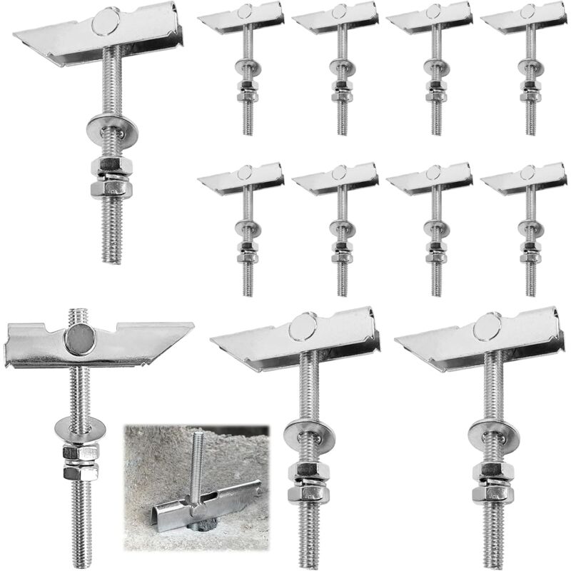 foto del prodotto 20 pezzi gancio per soffitto, m6 x 100 mm ancoraggi per impieghi gravosi, realizzati in acciaio al carbonio zincato, ancoraggio a blocco cavo, adatto
