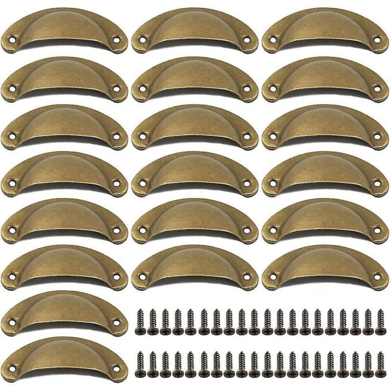foto del prodotto 20 pezzi maniglia per porta interna a forma di conchiglia, pomello per porta di armadietto vintage, regalo bebusingoto