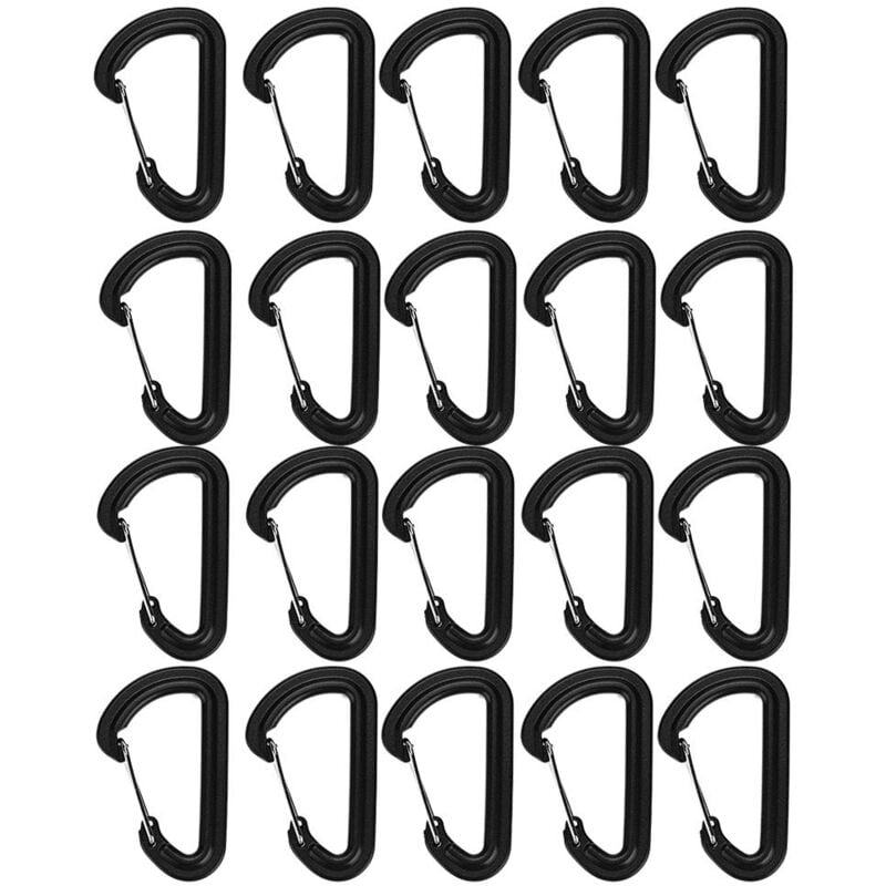 foto del prodotto 20 pezzi moschettone in plastica arrampicata escursionismo portachiavi con fibbia accessorio per sport all aria aperta dewin