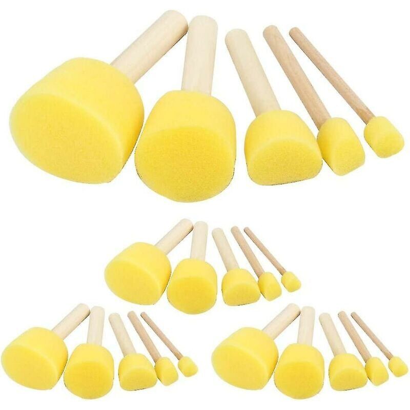 foto del prodotto 20 pezzi pennello spugna in schiuma per pittura ceramica artigianale giallo 