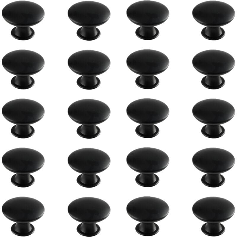 foto del prodotto 20 pezzi pomelli per porte pomelli per cassetti 30 mm maniglie vintage pomelli per mobili pomelli per armadietti da cucina nero , superma