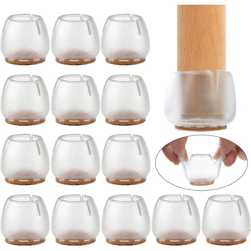 foto del prodotto 20 pezzi protezioni per gambe di sedia, coprigambe per sedia in silicone, tappi antiscivolo per gambe di sedie 37 a 42mm