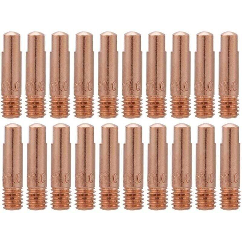 foto del prodotto 20 pezzi punta di contatto in rame per saldatura per materiali di consumo per torcia di saldatura mig 15ak 1.0 - aiperq