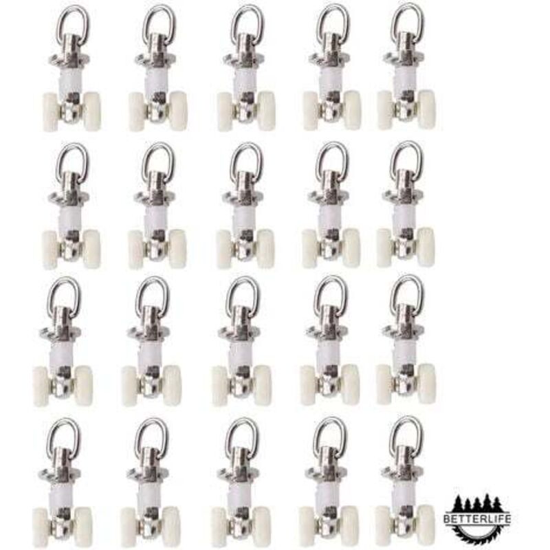 foto del prodotto 20 pezzi rulli per binari scorrevoli per tende rulli gemelli in plastica lega di alluminio