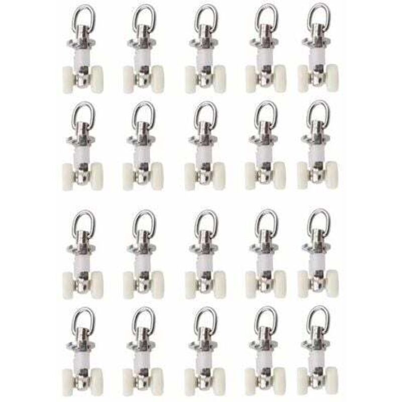 foto del prodotto 20 pezzi rulli per binari scorrevoli per tende rulli gemelli in plastica lega di alluminio piccoli