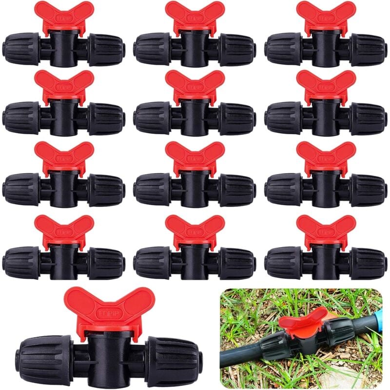 foto del prodotto 20 pezzi valvola di commutazione per irrigazione a goccia raccordi a barbetta per tubo di irrigazione pe da 16 mm