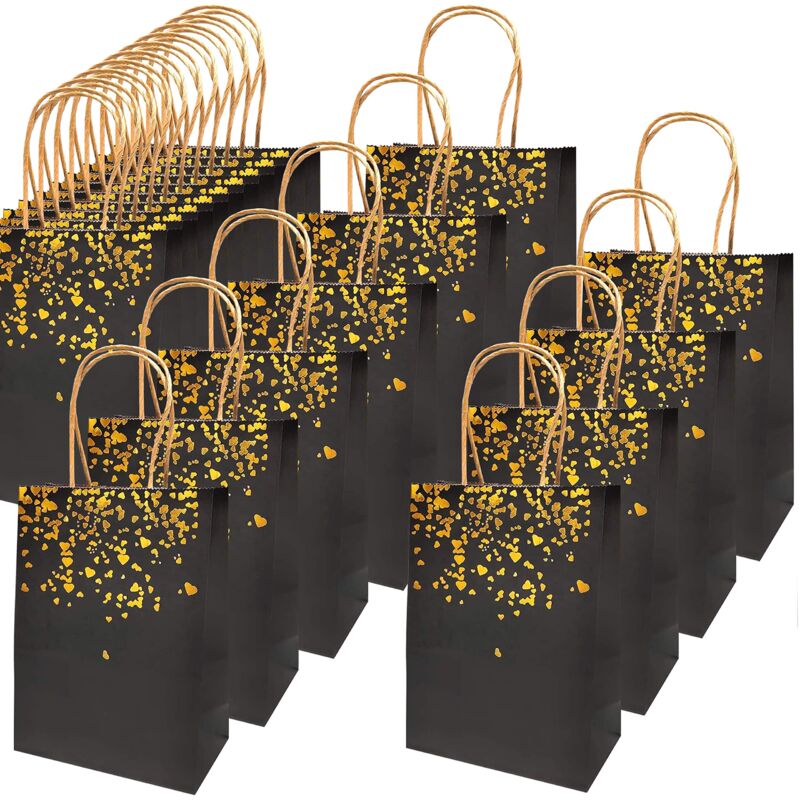 foto del prodotto 20 pieces gift bag kraft paper bag, with beautiful golden design, exquisite and durable