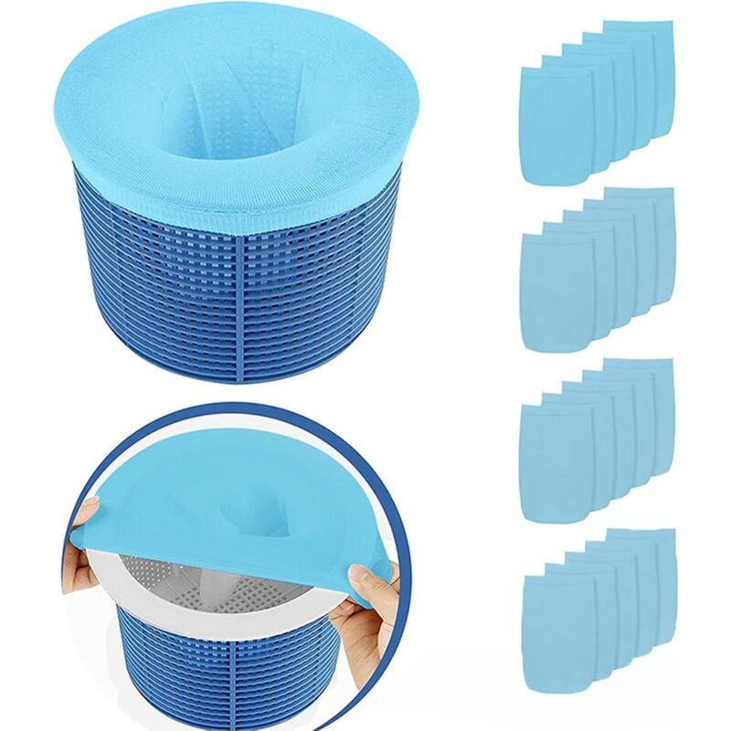 foto del prodotto 20 pieces reusable and super elastic swimming pool skimmer socks for pool spa pump basket
