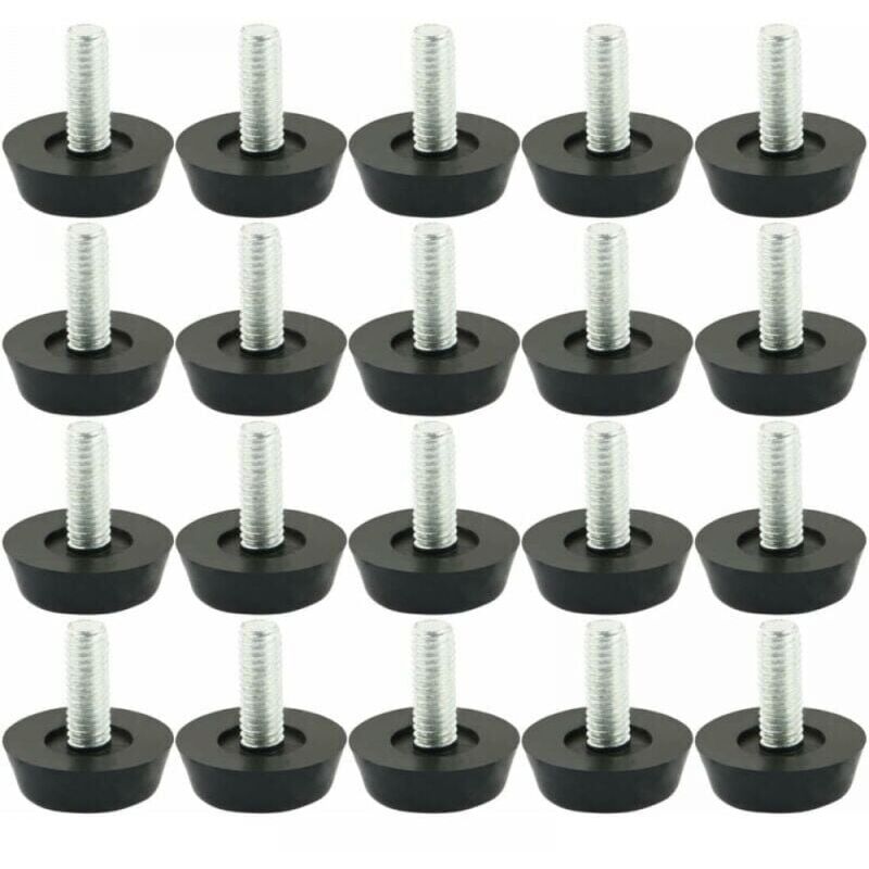 foto del prodotto 20 piedini di livellamento regolabili per mobili m6 x 20 mm, piedini regolabili per gambe di mobili, base per sedie da tavolo, protezione per