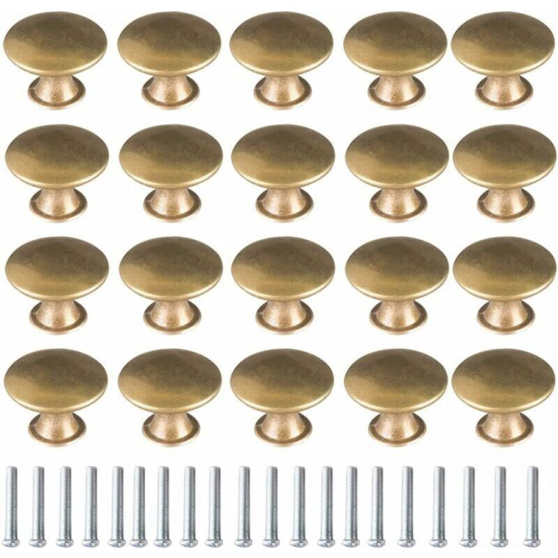 foto del prodotto 20 pomelli vintage in ottone per mobili, maniglie per cassetti e ante, maniglie per mobili, maniglie vintage per mobili, maniglie per cassetti,