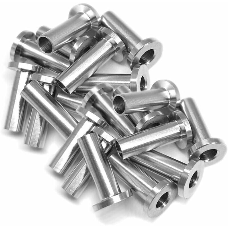 foto del prodotto 20 pz coperture protettive in acciaio inossidabile per ringhiera con cavo da 3 16' ringhiera in legno fai da te - ulisem