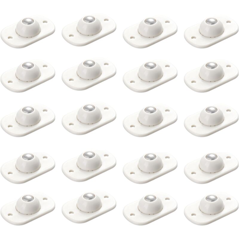 foto del prodotto 20 rotelle universali autoadesive, rotelle per mobili, pulegge per contenitori, mini rotelle in plastica per mobili, adatte per mobili e contenitori