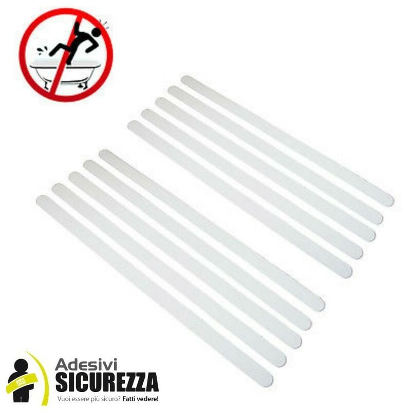 foto del prodotto 20 strisce adesive antiscivolo trasparenti per vasca bagno doccia