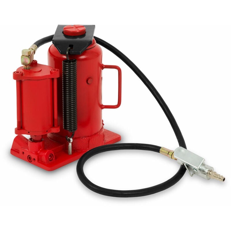 foto del prodotto 20 t cric a bottiglia pneumatico, idraulico, 160 mm altezza di sollevamento, altezza minima 270 mm, valvola di sicurezza, leva a 2 pezzi eberth