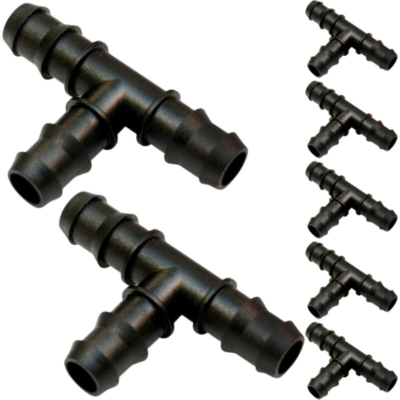 immagine 0 del prodotto 20 tee raccordo portagomma a 3 vie, raccordi a t per tubi e sistemi di irrigazione a goccia, 16 x 16 x 16 mm