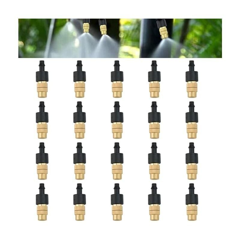 foto del prodotto 20 ugelli nebulizzatori in ottone, irrigatore a goccia automatico regolabile, acciaio inossidabile, rimovibile, sistema di irrigazione per serre e