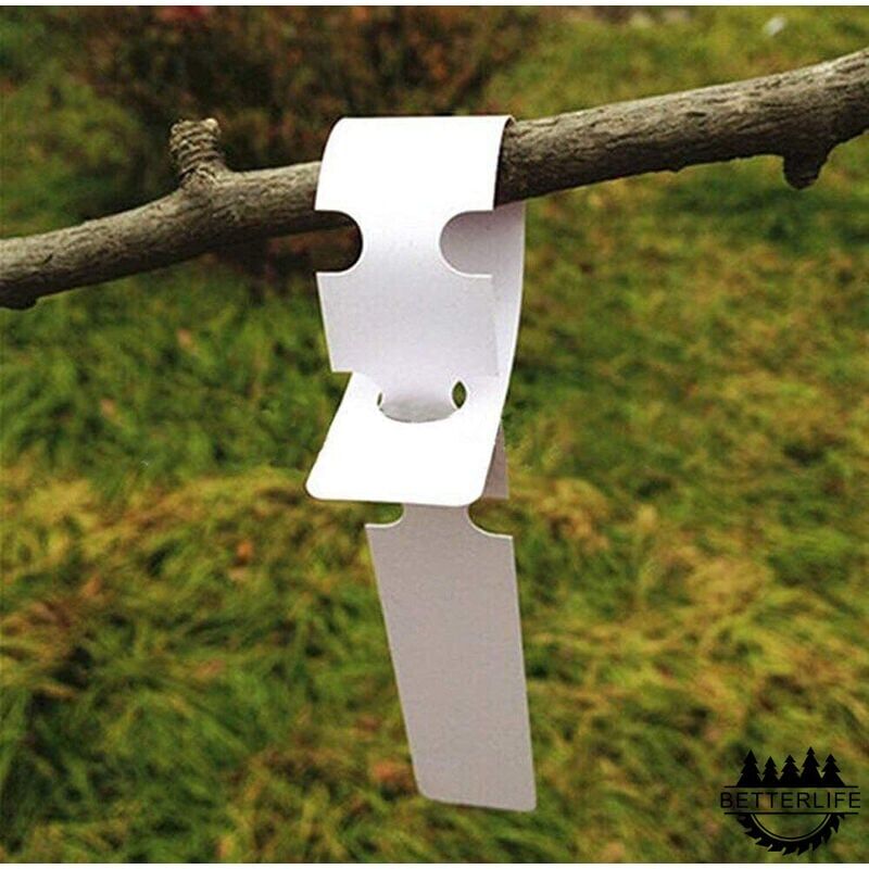 foto del prodotto 200 etichette bianche in plastica per piante e alberi da appendere 2 x 20 cm con ampia area di scrittura bianco