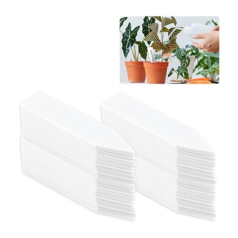 foto del prodotto 200 etichette per piante, etichette per piante, etichette da giardino 5x1 cm, etichette in plastica per orto, etichette da giardino per esterni,