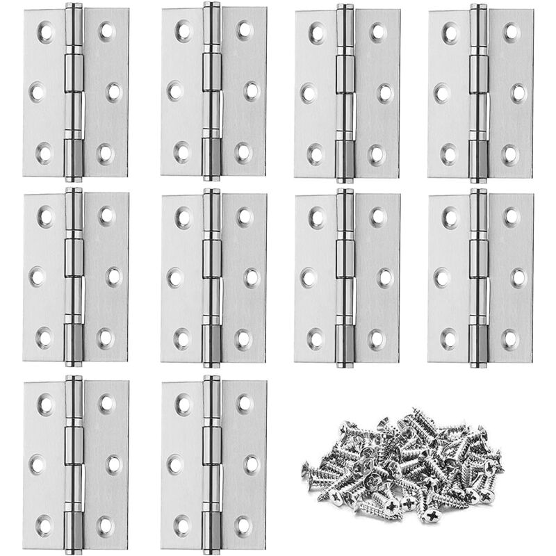foto del prodotto 200 pezzi cerniere per porte, cerniere in acciaio inox, cerniere invisibili, cerniere piatte, ante di armadi piccole