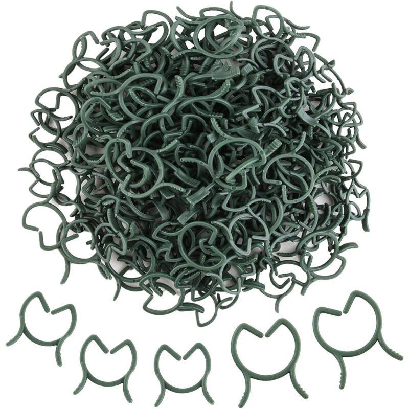 foto del prodotto 200 pezzi di clip di supporto per piante, clip di plastica per piante, clip di fissaggio per piante rampicanti, clip da giardino, per frutta,
