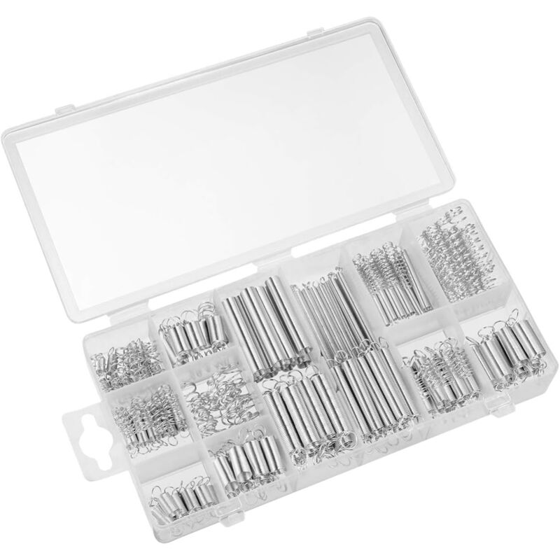foto del prodotto 200 pezzi molle a spirale zincate set di molle di estensione assortimenti di molle standard kit di molle