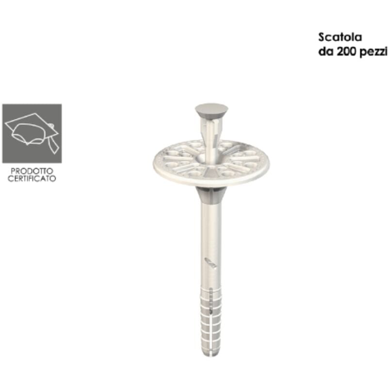 foto del prodotto 200 tasselli 10x150 alta densita per cappotti con chiodo in nylon rinforzato tecfi