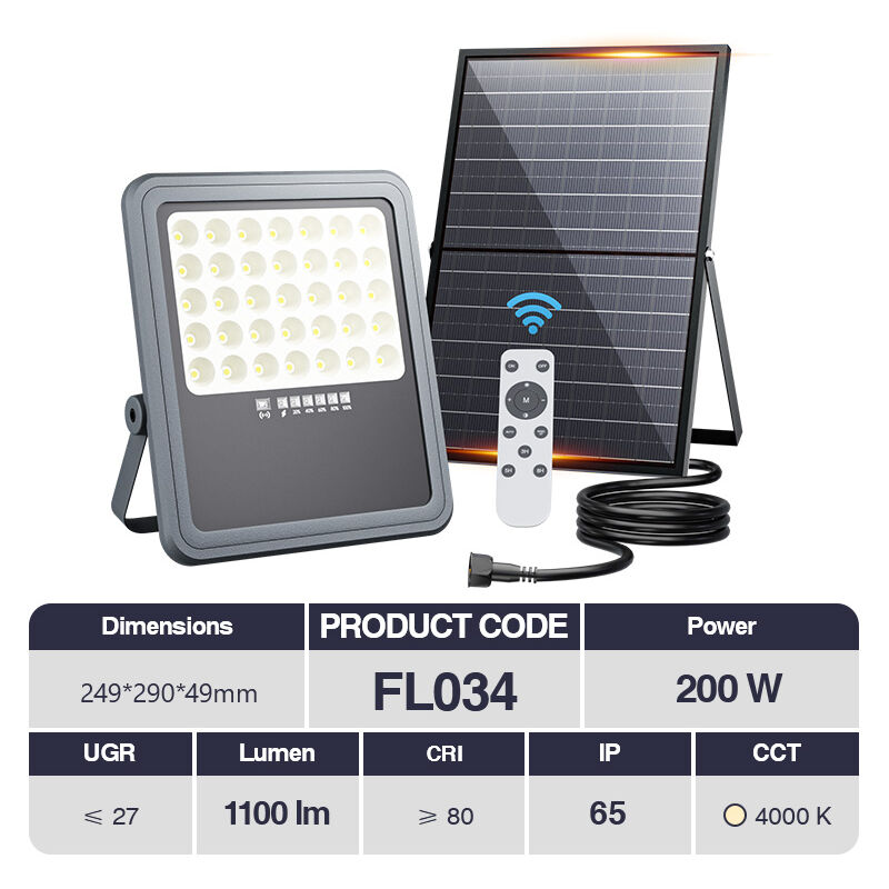 foto del prodotto 200w kosoom led faretto da esterno 249x290x49mm fl034x5pc impermeabile ip65 1100lm