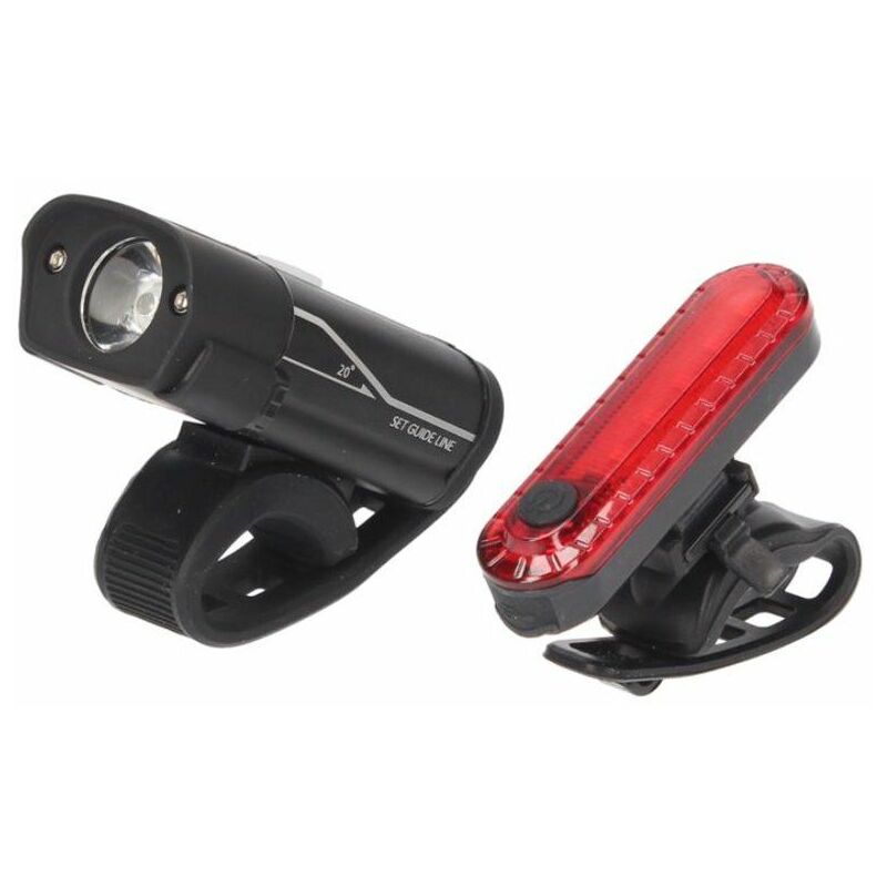 foto del prodotto 201835000 set di luci per bicicletta a led ricaricabili tramite usb anteriore e posteriore waterproof gsc