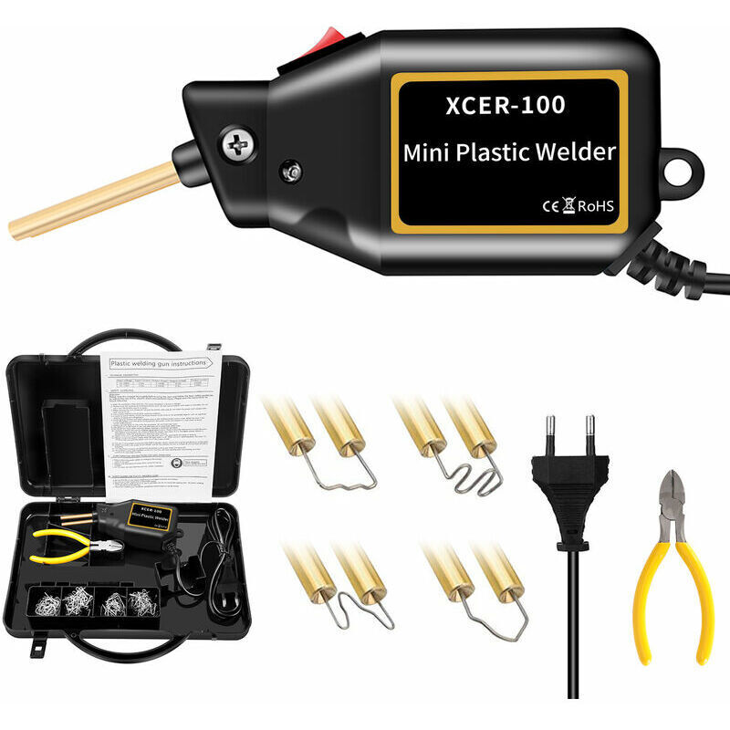 foto del prodotto 2022 nuova mini cucitrice portatile a caldo da 100 w, saldatrice per plastica, kit di riparazione per paraurti auto con pinze, punti