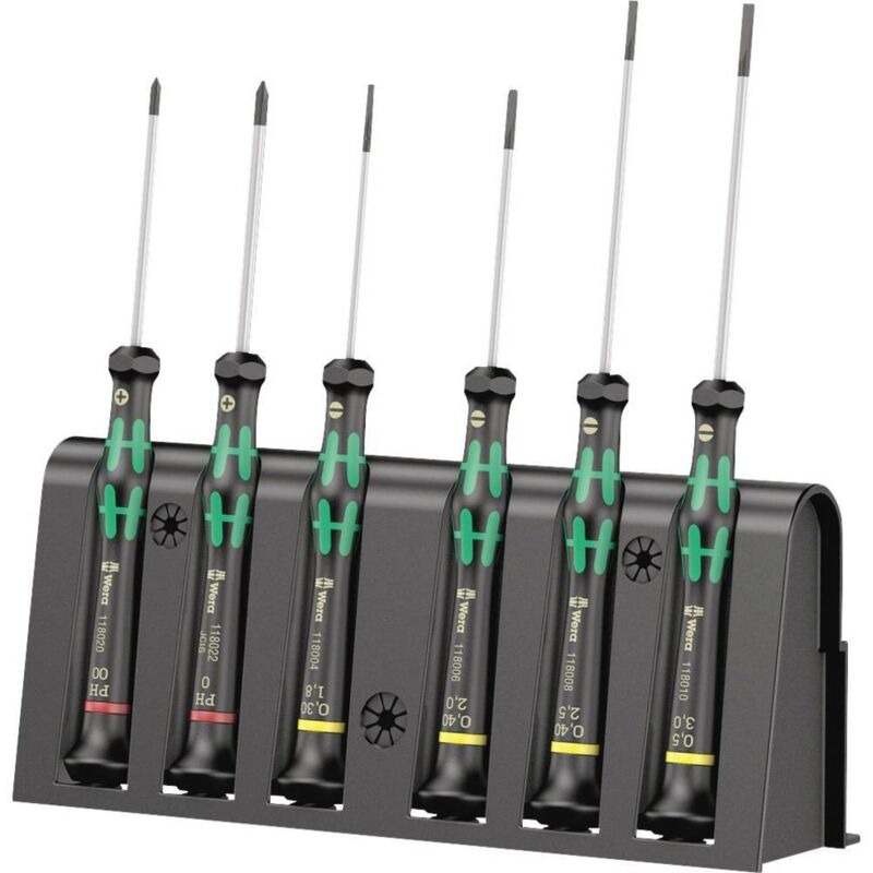 foto del prodotto 2035 6 a elettronica e meccanica di precisione kit cacciaviti 6 parti taglio, croce phillips wera