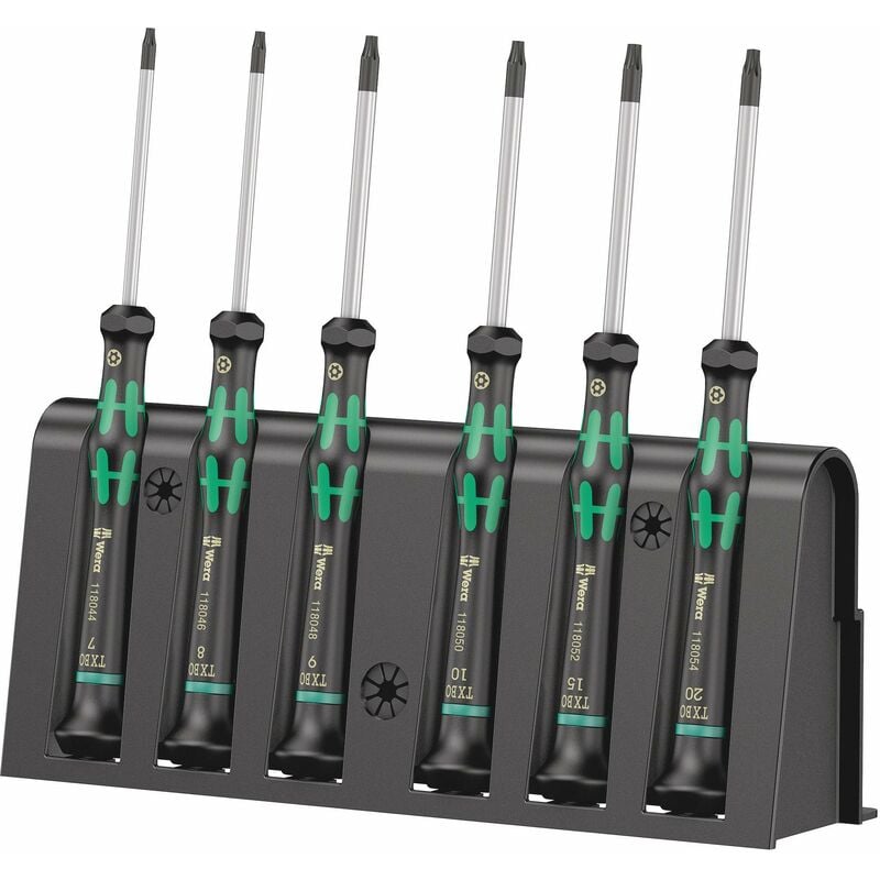 foto del prodotto 2067 6 assortimento di giraviti torx bo per l elettronica rack, 6 pezzi wera