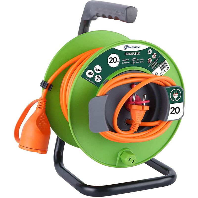 foto del prodotto 20866137f avvolgicavo da giardino, 20 m, colore verde electraline