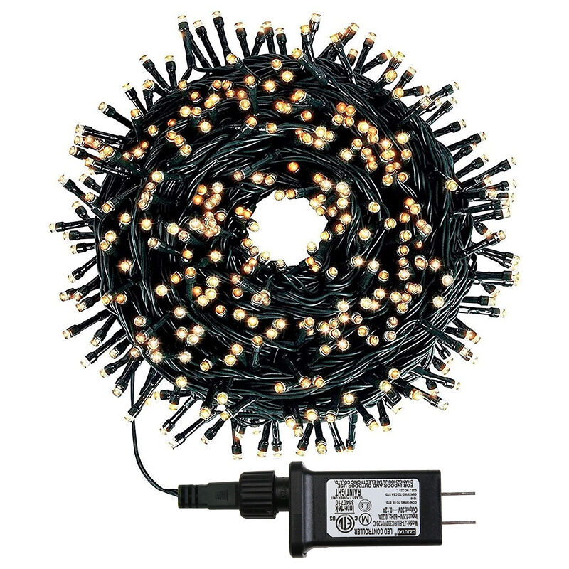foto del prodotto 20m 200pcs led luci fatate albero di natale filo di rame bianco caldo verde scuro