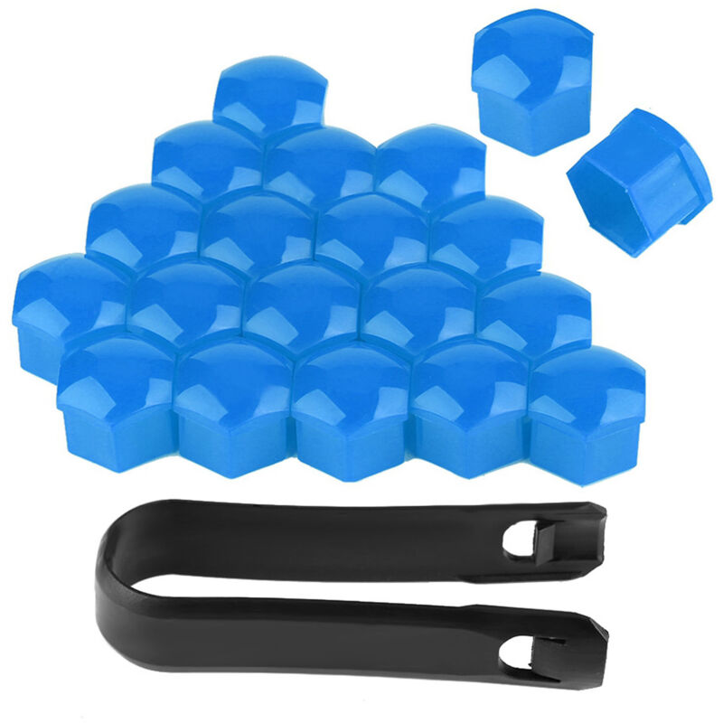 foto del prodotto 20pcs da dado a ruota per auto da 19 mm capite di copertura del mozzo automatico bulloni per bulloni di protezione esterna blu eosnow