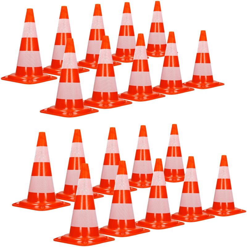foto del prodotto 20x cono segnaletico spartitraffico pilone traffico stradale 47 cm arancione bianco piloni strisce riflettenti avvertimento di traffico cono di