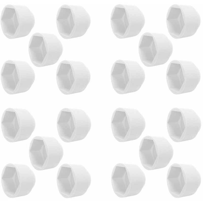 foto del prodotto 20x copribulloni cappucci protezione plastica vite bullone copri dado tappi bianco m12 hex 18mm 