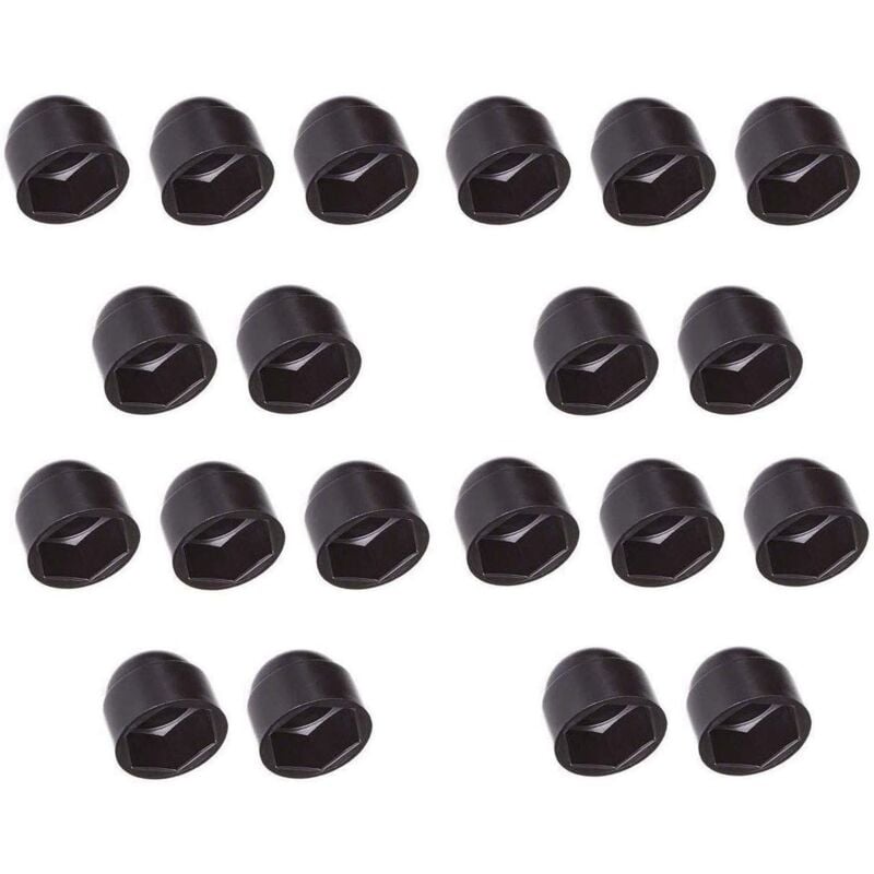 foto del prodotto 20x copribulloni cappucci protezione plastica vite bullone copri dado tappi nero m12 hex 18mm 