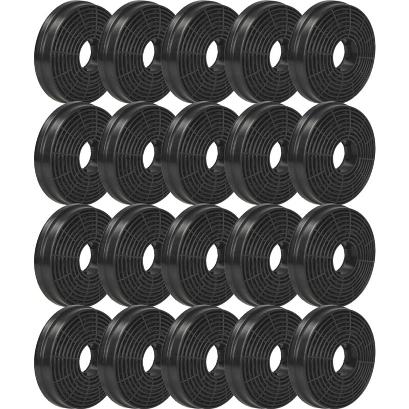 foto del prodotto 20x filtro a carboni attivi compatibile con candy cce60nx 36901016 cappe aspiranti 10,5 cm vhbw