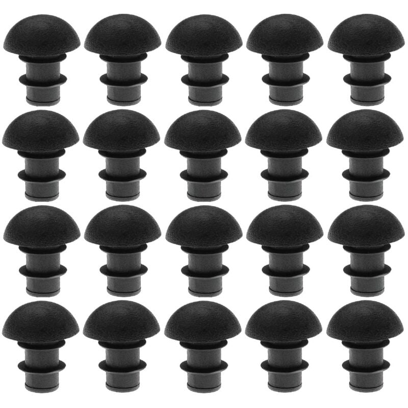foto del prodotto 20x inserto tappo chiusura plastica nero a lamelle 15,5mm x 7.5 9mm coprivite cappuccio mobili rotondo tubo piedini gambe cyclingcolors