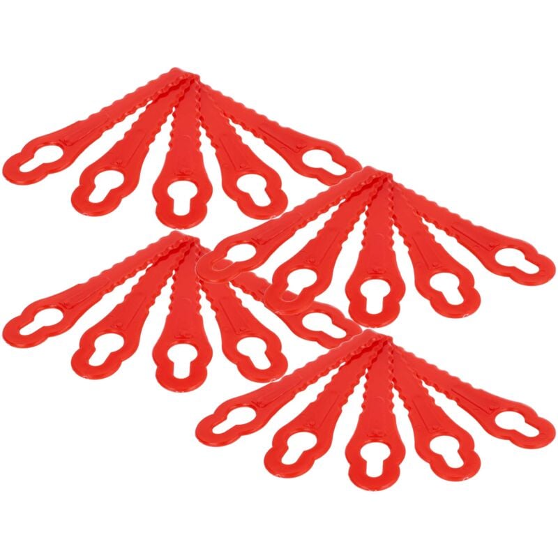 foto del prodotto 20x lama di ricambio compatibile con einhell bg-ct 18 li, ge-ct 18 li, ge-ct 18 li kit tagliaerba - rosso, in poliammide - vhbw