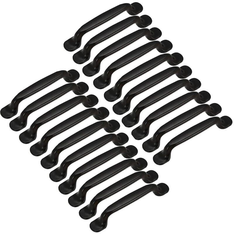 foto del prodotto 20x maniglia per porta cucina, armadio, cassetto, mobili da camera, distanza dal centro 128 mm, alluminio nero