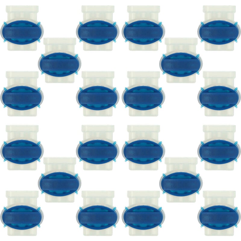 foto del prodotto 20x morsetti per filo perimetrale compatibile con bosch indego 350 connect robot tagliaerba connettori impermeabili trasparente blu vhbw