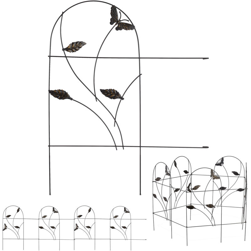 foto del prodotto 20x pareti per recinzione da giardino, recinto decorativo per cortile, metallo, design antico, 46 x 1000 cm, nero